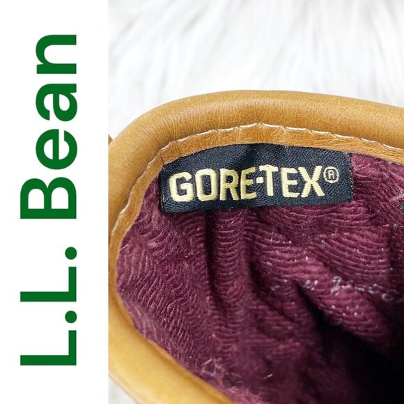 L.L. BEAN BROWN LEATHER DUCK RAIN BOOTS GORE-TEX THINSULATE OUTDOOR, SIZE 7 - Picture 5 of 15